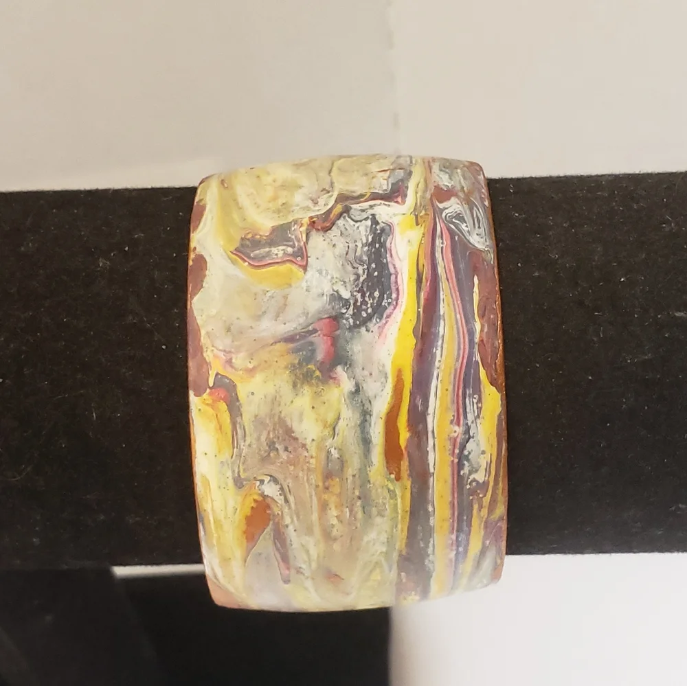 Hand Painted Acrylic Pour Painting Cuff Bracelet